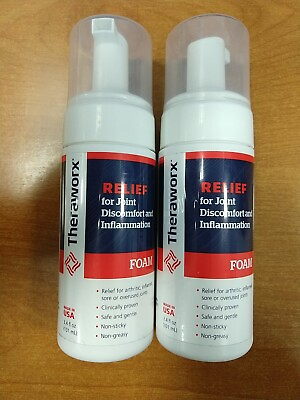#ad 2 Pk: Theraworx FOAM for Joint Discomfort Inflammation 3.4oz. Exp. 10 24 R5P3 $18.98