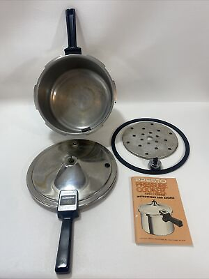 Vintage Presto Stove Top Pressure Cooker and Canner 4 Quart Stainless Steel #ad $39.99