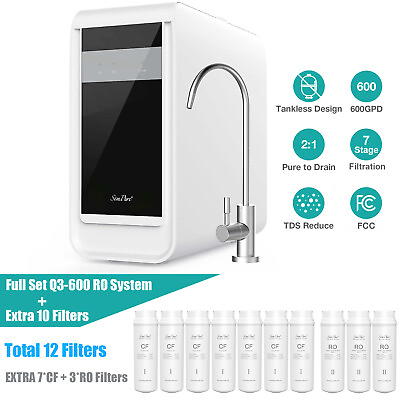 #ad SimPure Q3 600G 7 Stage Reverse Osmosis Tankless RO Water Filter System Purifier $409.99