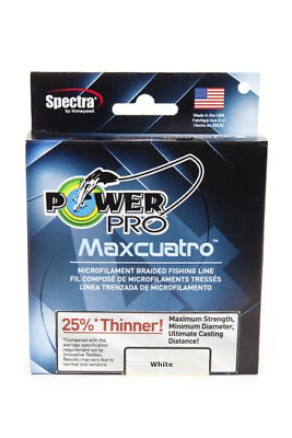 #ad Power Pro Maxcuatro Spectra White Braided Line Strong Braided Fishing Line $58.18