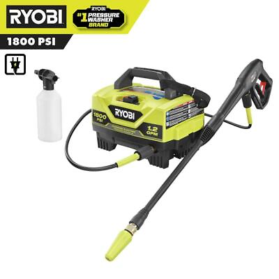 Ryobi 1800 Max PSI 1.2 GPM Cold Water Electric Pressure Washer Compact Cleaner #ad $112.50