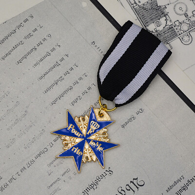 #ad WWI German Blue Max Pour le Merite Badge Brooch Mini Cross Enamel Pin Medal Gift $1.47