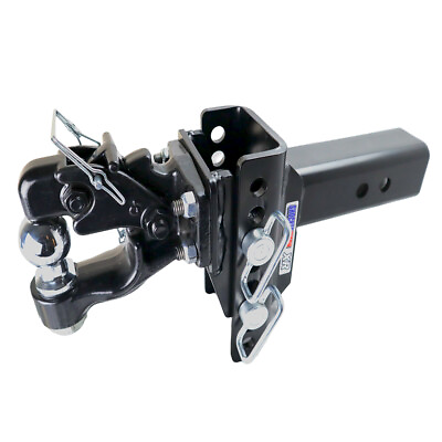 #ad Shocker XR Adjustable Pintle amp; Ball Combo Hitch 6quot; Drop to 6quot; Rise $314.99