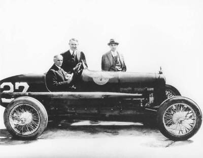 #ad Henry Ford Barney Oldfield Ford�s son Edsel Ford pose Ford powered Old Photo AU $9.00