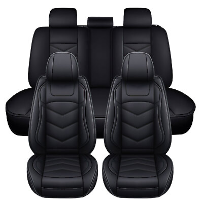 For Honda Quilted Leather Car Seat Covers 5 Seats Front Rear Full Set Protectors #ad #ad $78.80
