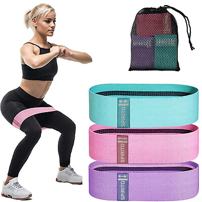 #ad #ad Fabric Cloth Resistance Booty Bands Loop Set of 3 Exercise Workout Gym Fitness $16.99