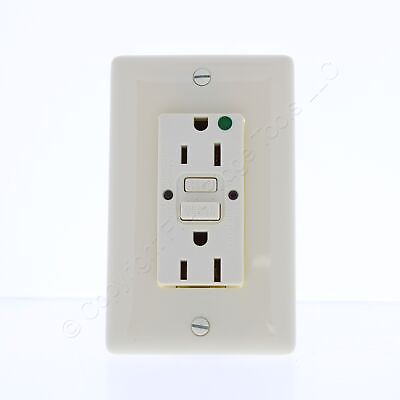 #ad Hubbell 5 15R 15A Self Test Hospital GFCI GFI Receptacle Outlet Almond GFRST82AL $18.04