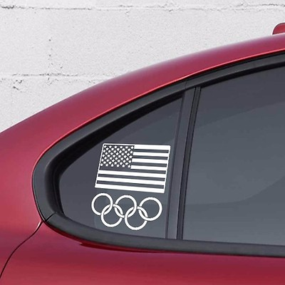 #ad 5quot; x 5quot; Team United States Olympics Game Symbol Sticker for Car Bumper Hood Door $10.92