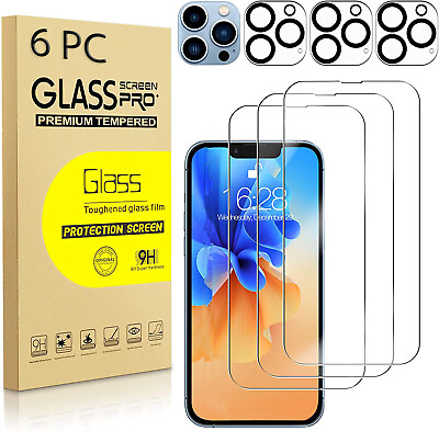 For iPhone 14 13 12 11 Pro Max Tempered Glass Screen Protector Camera Protector $10.49