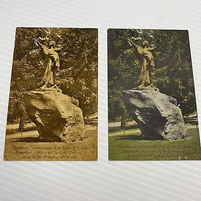 #ad Sacajawea Indian Guide City Park Portland Oregon Statue Lot of 2 Postcard Set 36 $8.05