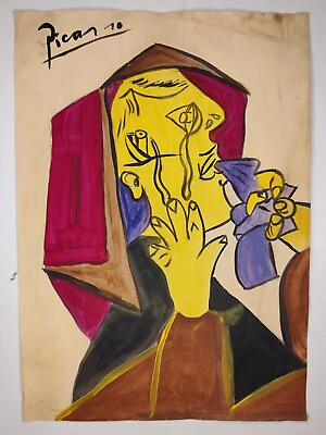 #ad Pablo Picasso Painting Drawing Vintage Sketch Paper Signed Stamped $99.98