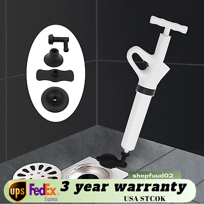#ad High Pressure Home Toilet Plunger Air Drain Blaster Sink Dredge Clog Remover $34.10