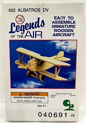 #ad Legends of the Air Wooden Aircraft Kit 402 Albatros DV New In Box Harbor Tools $4.00