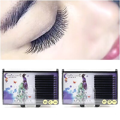 2 Trays YY Lash Crisscross Eye Lashes Premade 4D Eyelash Extension 0.07 C D 8 15 #ad $15.99