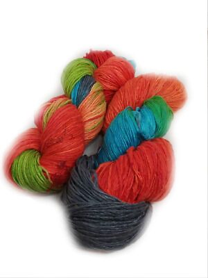 #ad #ad Knitsilk Silk Roving Worsted Weight Yarn 100% Recycled amp; Hand Dyed Mulberry Silk $15.00