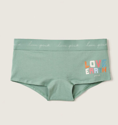 #ad Victoria Secret Boyshort Panties Logo Green Womens Large Brand New $10.00