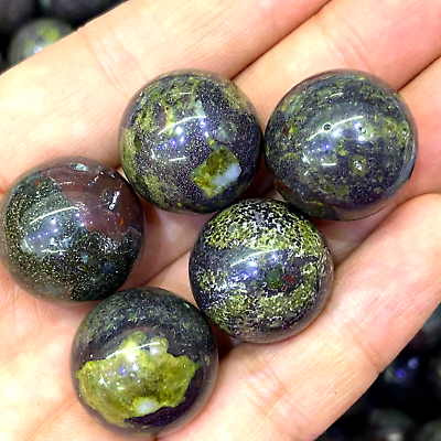 #ad 5pcs top Natural dragon blood stone quartz sphere crystal ball reiki healing $13.49