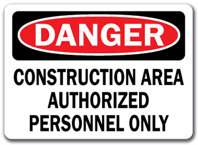 #ad Danger Sign Construction Area Authorized Personnel 10x14 OSHA Safety Sign $8.99