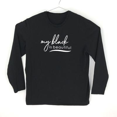#ad My Black Is Beautiful Walmart Sams Club Employee T Shirt BLM Black Long Sleeve L $21.99