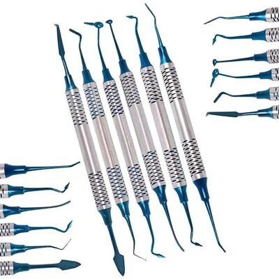 #ad 6pcs Dental Composite Resin Filling Spatula Titanium Plated Head Dentist tool $15.10