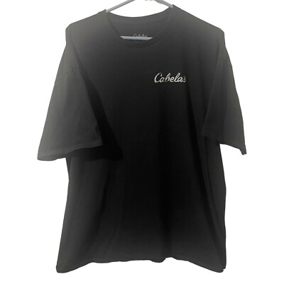 #ad Cabela’s Shirt Men 2XL Black Cotton Hunting Shooting Outdoors Fishing Casual Tee $10.99