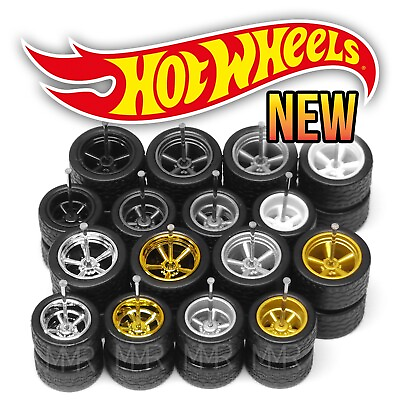 #ad 1 64 Scale 5 SPOKE MUSCLE v6 XL STG Real Rider Wheels Rims Tires Set 4 Hot Wheel $3.99