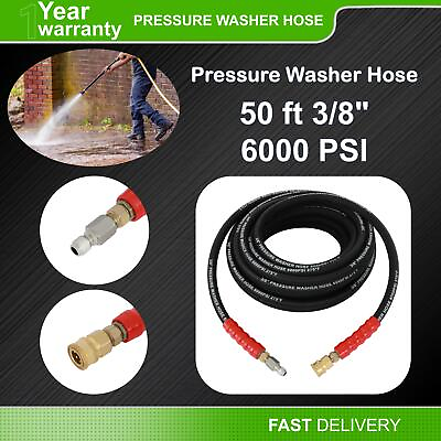 6000 PSI 3 8quot; x 50ft Black Pressure Washer Hose Non Marking R2 Rating #ad #ad $60.47
