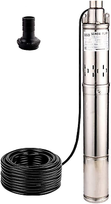 #ad 3Inch OD Pipe Electric Submersible Rotary Bore Pump 1quot; Outlet 0.75KW 1HP 220V 60 $277.04