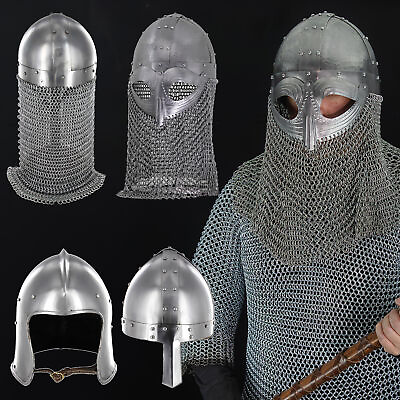 #ad Medieval Viking Helmet Armor Vendel Steel Knight Warriors Armour SCA LARP $89.99