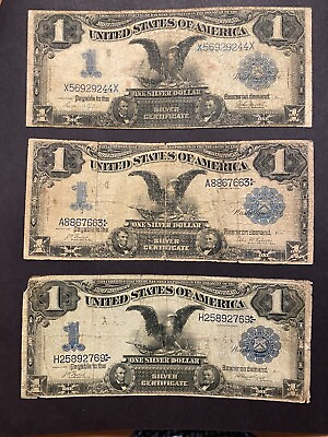 #ad 1899 $1 Black Eagle One Dollar Note ✯ Large Silver Certificate Estate Rare ✯ $189.00