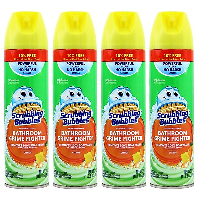 #ad 4 PACK Scrubbing Bubbles Bathroom Grime Fighter Foaming Action CITRUS NEW $27.71