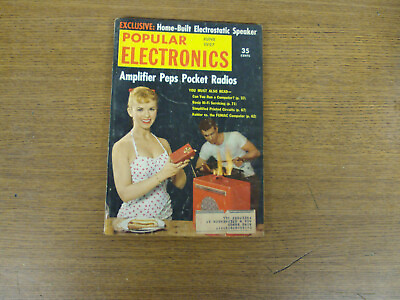 #ad POPULAR ELECTRONICS MAGAZINE JUNE 1957 KOHLER VS. THE FUNIAC COMPUTER HI FI $14.99
