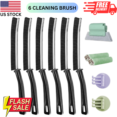 #ad 6 Pcs All Around Cleaning Scrub Brush Grout Cleaner Window Groove Dead Corners $10.05