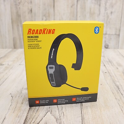 #ad RoadKing RKING3000 Premium Noise Canceling Mono Bluetooth HeadSet. 5.0 Wireless $34.99