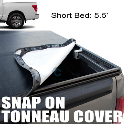 #ad #ad For 16 22 Nissan Titan 5.5 Ft Short Bed Hidden Snap On Vinyl Truck Tonneau Cover $129.95
