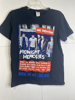 #ad #ad One Direction T Shirt Small Black Where We Are Tour 2014 Midnight Memories $19.99