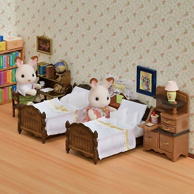 #ad Sylvanian Families Calico Critters Classic Brown Bed and Chest Set $39.99