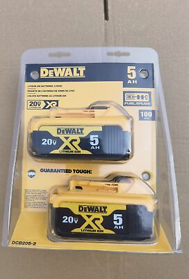 #ad #ad 2Pack Dewalt DCB205 20V MAX XR 5.0 Ah Compact Power Tool Battery NEW SEALED $77.00