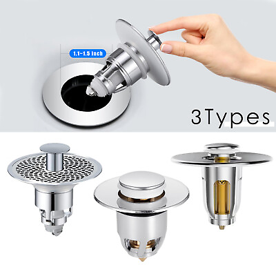 #ad Universal Kitchen Bathroom Sink Plug Stopper Wash Basin Core Pop Up Drain Filter $6.29