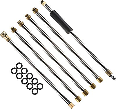#ad Pressure Washer Wand Extension Replacement Lance 7.5 Feet 1 4 Inch 4000 PSI 6pcs $51.00