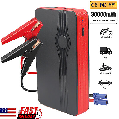 #ad 30000mAh Car Jump Starter Booster Jumper Box Power Bank Battery Charger Portable $20.95
