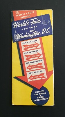 #ad 1939 New York World#x27;s Fair quot;The Fastest Route Between NY amp; D.C.quot; FERRY BROCHURE $11.95