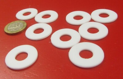 PTFE Round Washer 3 8quot; Screw Size 1.000quot; OD .406quot; ID x .061quot; Thick 10 Pcs #ad $36.89