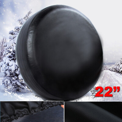 #ad Black Spare Tire Cover 20 22quot; dia For Jeep Trailer RV SUV Truck Wheel Soft Vinyl $12.91