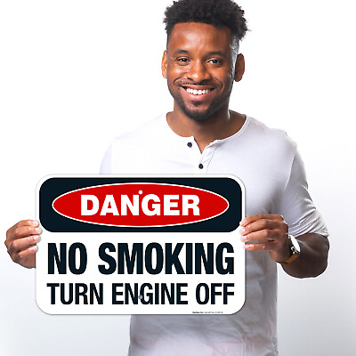 #ad Danger No Smoking Turn Engine Off Sign OSHA Danger Sign $13.99