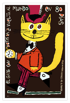 #ad Spanish movie Posterquot;YELLOW Elegant top cat 80 days around the worldquot;Children $18.99