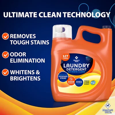 #ad Liquid Laundry Detergent Ultimate Clean Fresh Scent 196 Fl. Oz. 127 Loads $28.90