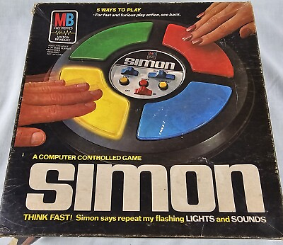 #ad Vintage 1978 Simon Electronic Game Original Box Milton Bradley Complete Working $35.00