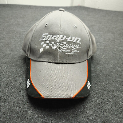 #ad Snap On Hat Cap Strap Back Gray Black Tools Racinig Adjustable Work Wear Mens $6.80