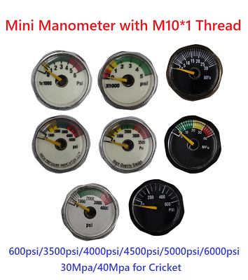 #ad Air Mini Micro Pressure Gauge Manometer M10*1 Thread Pump 600 6000PSI 30 40MPA $14.00